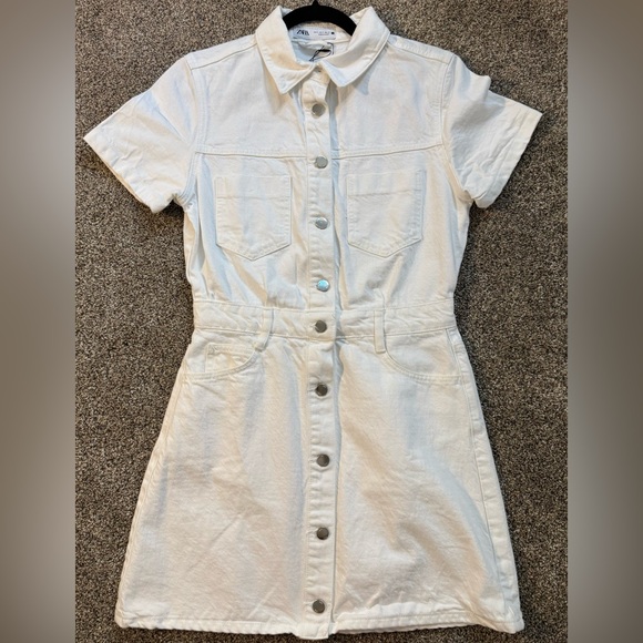Zara White Denim Dress - Picture 1 of 5